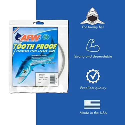 AFW Tooth Proof Fishing Wire #6 58Lb 30Ft Camo | Stainless Steel Leader for Toothy Fish thumbnail 2