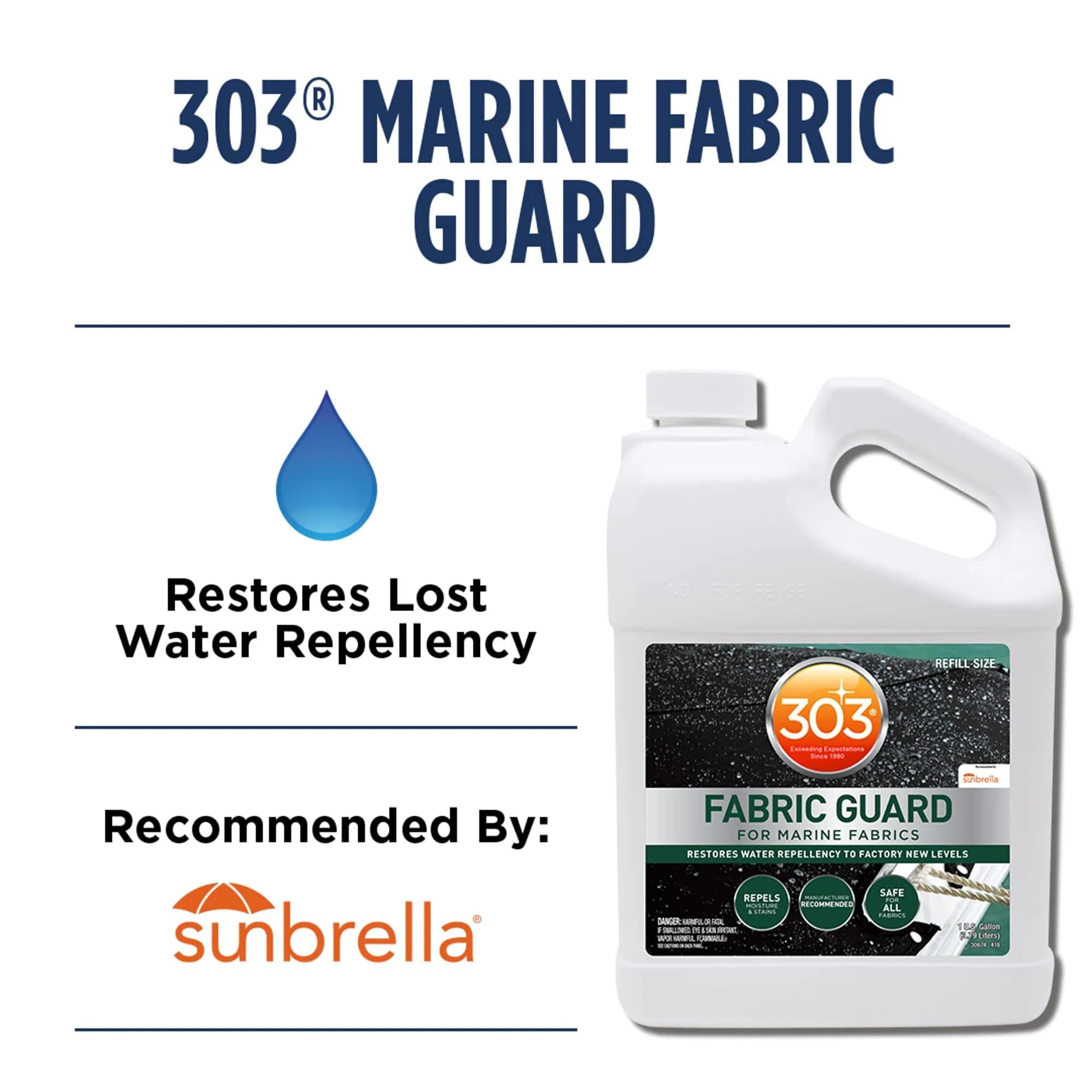 303 Products Marine Fabric Guard 3.78 L (128 Fl Oz) | Protects Canvas & Upholstery for 3 Years - view 2