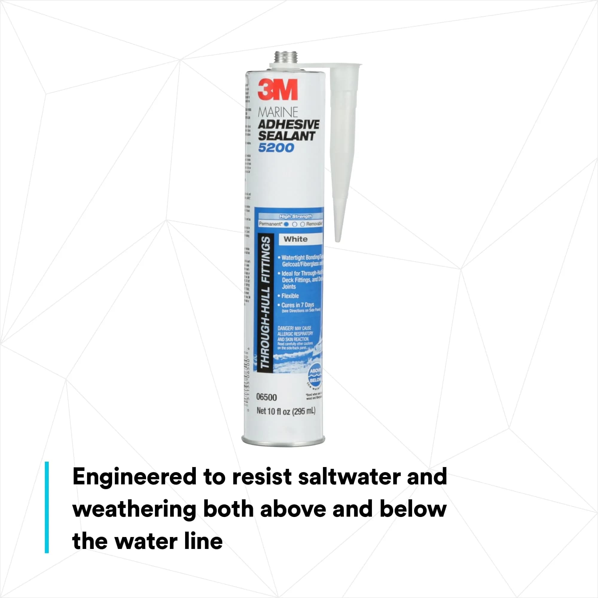 3M Marine Adhesive Sealant 5200 White 10 fl oz (295 ml) | Permanent Bonding for Boats and RVs - view 5