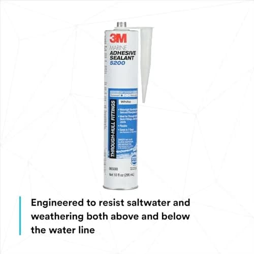 3M Marine Adhesive Sealant 5200 White 10 fl oz (295 ml) | Permanent Bonding for Boats and RVs thumbnail 5
