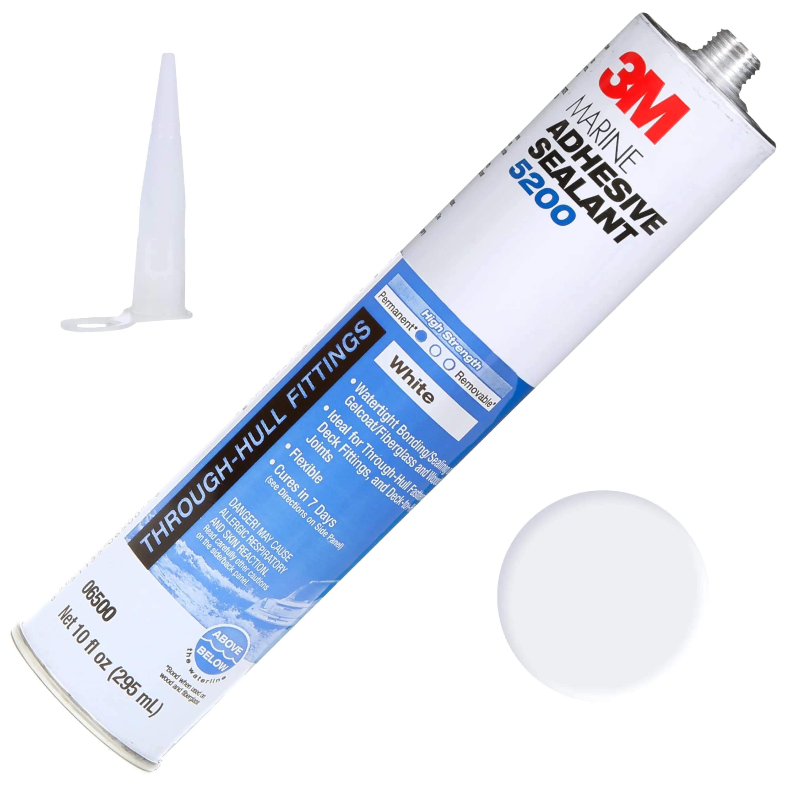 3M Marine Adhesive Sealant 5200 White 1 oz (29.57 ml) Tube | Permanent Bonding & Sealing for Boats and RVs — 10 fl oz