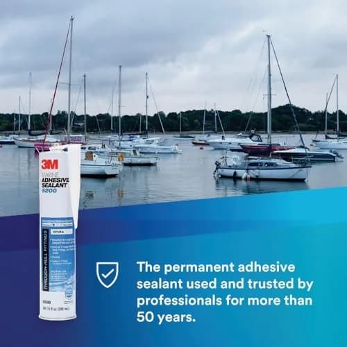 3M Marine Adhesive Sealant 5200 White 3 oz Tube | Waterproof, Flexible Bonding for Watercraft thumbnail 5