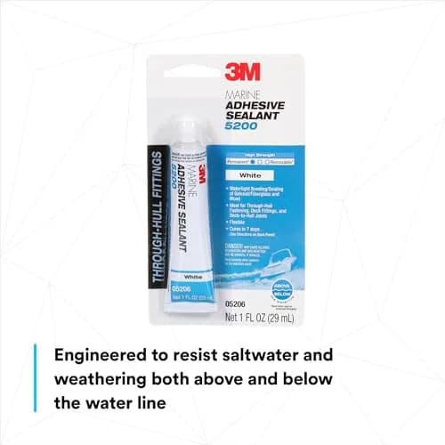 3M Marine Adhesive Sealant 5200 White 1 oz (29.57 ml) Tube | Permanent Bonding & Sealing for Boats and RVs thumbnail 5