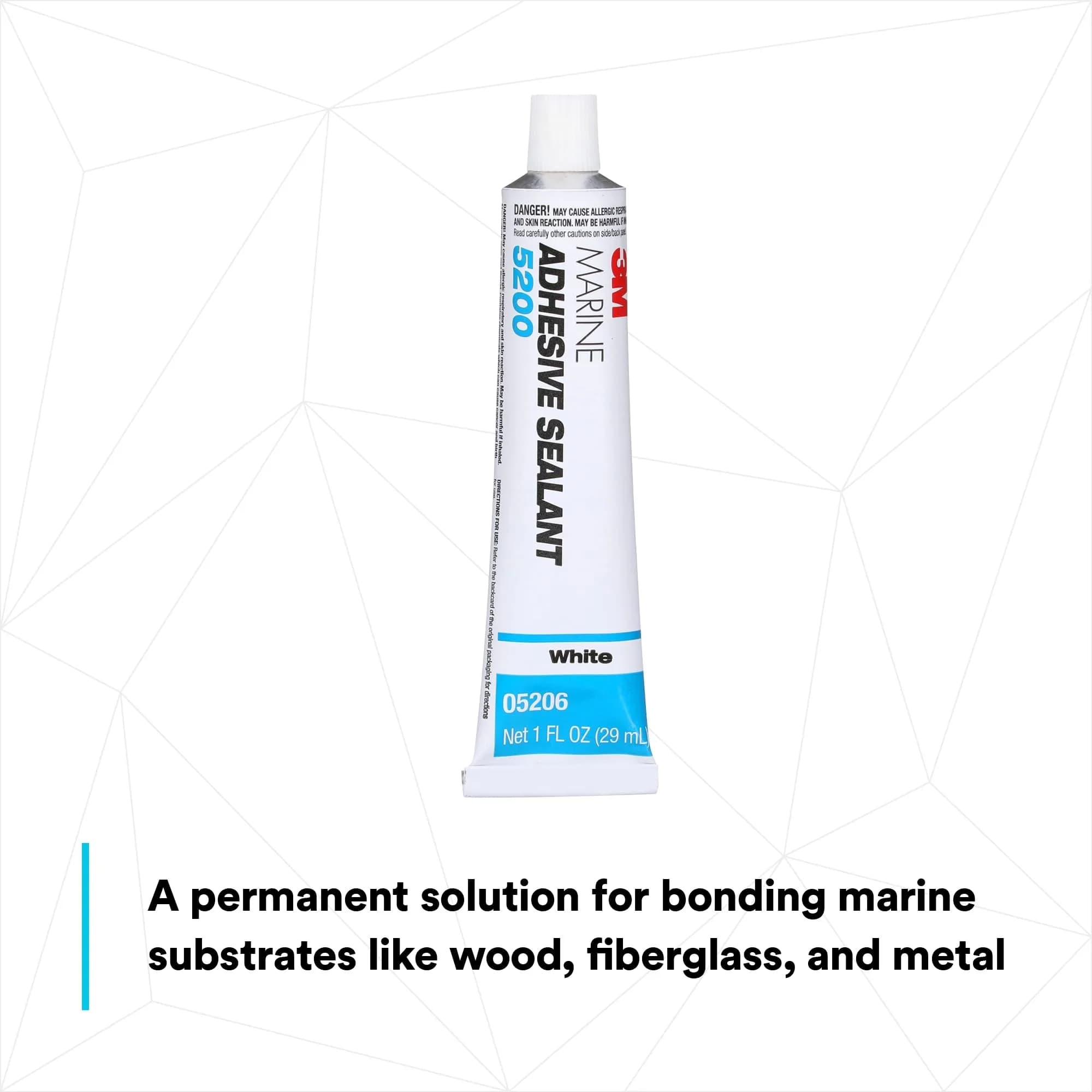 3M Marine Adhesive Sealant 5200 White 1 oz (29.57 ml) Tube | Permanent Bonding & Sealing for Boats and RVs - view 3