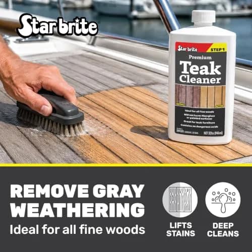 STAR BRITE Premium Outdoor Teak Cleaner 16 Fl Oz | Restores Weathered Gray Teak Without Sanding thumbnail 3