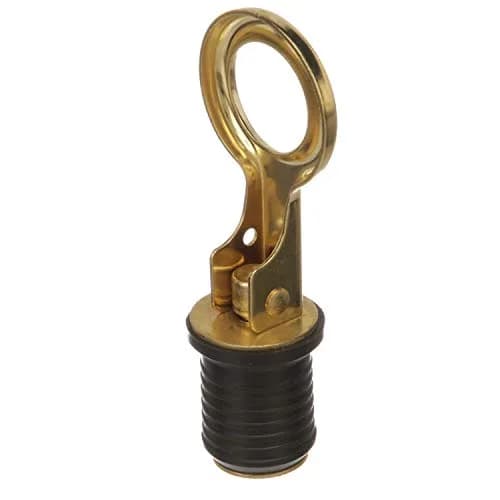 attwood Snap-Handle Drain Plug 1 Inch | Brass Locking Seal for Boating (70-120 chars) thumbnail 1