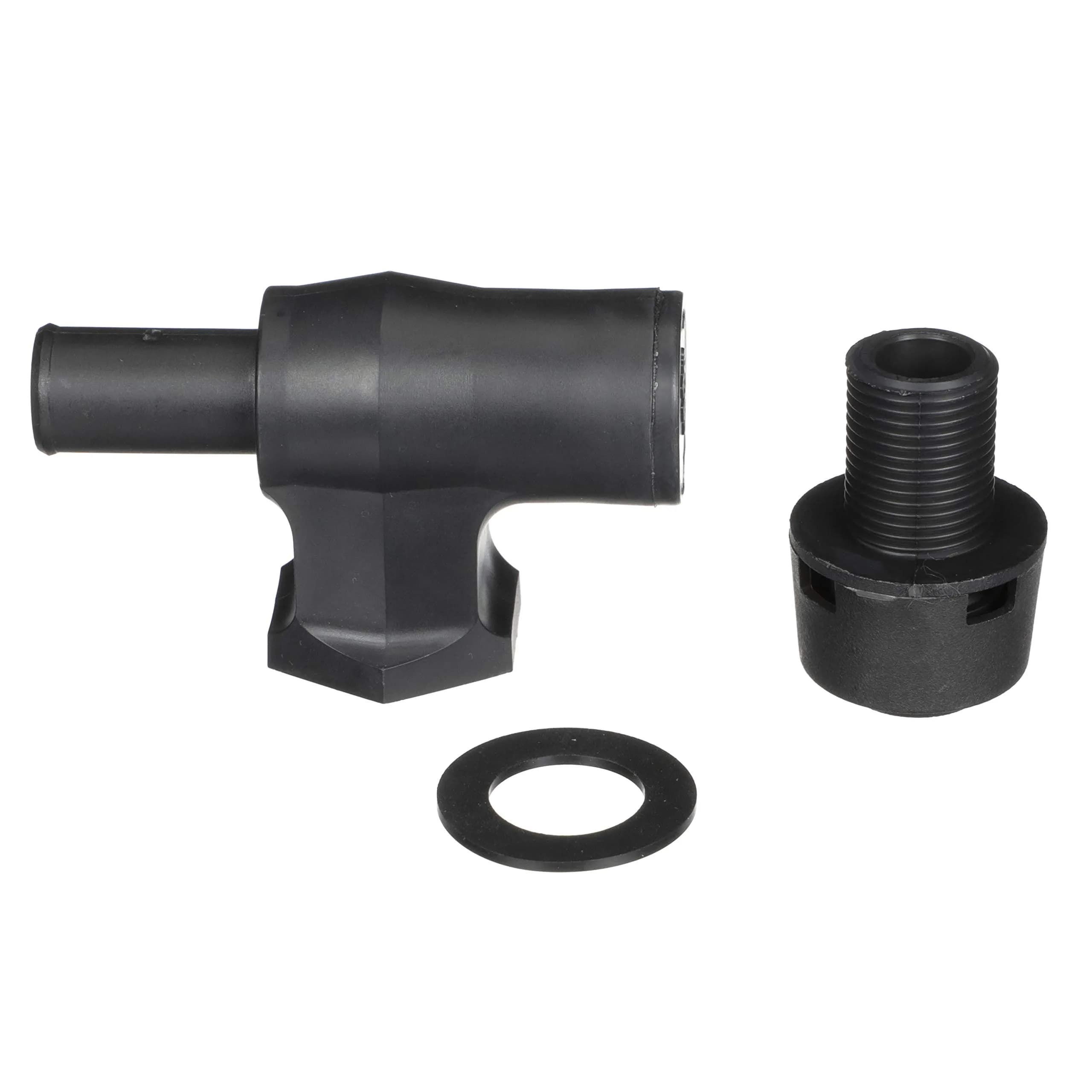 Attwood 90-Degree P-Trap Fuel Tank Vent 5/8-Inch ID Hose | Prevents Water Entry, Allows Air Venting — Black with black vent head