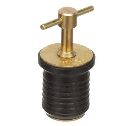 attwood T-Handle Drain Plug for 1-Inch Drains | Brass Locking Handle, Rubber Seal thumbnail 4