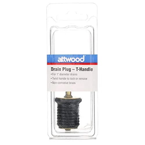attwood T-Handle Drain Plug for 1-Inch Drains | Brass Locking Handle, Rubber Seal thumbnail 6