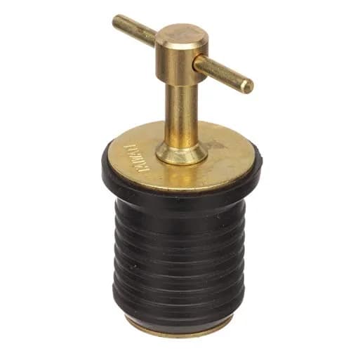 attwood T-Handle Drain Plug for 1-Inch Drains | Brass Locking Handle, Rubber Seal thumbnail 2