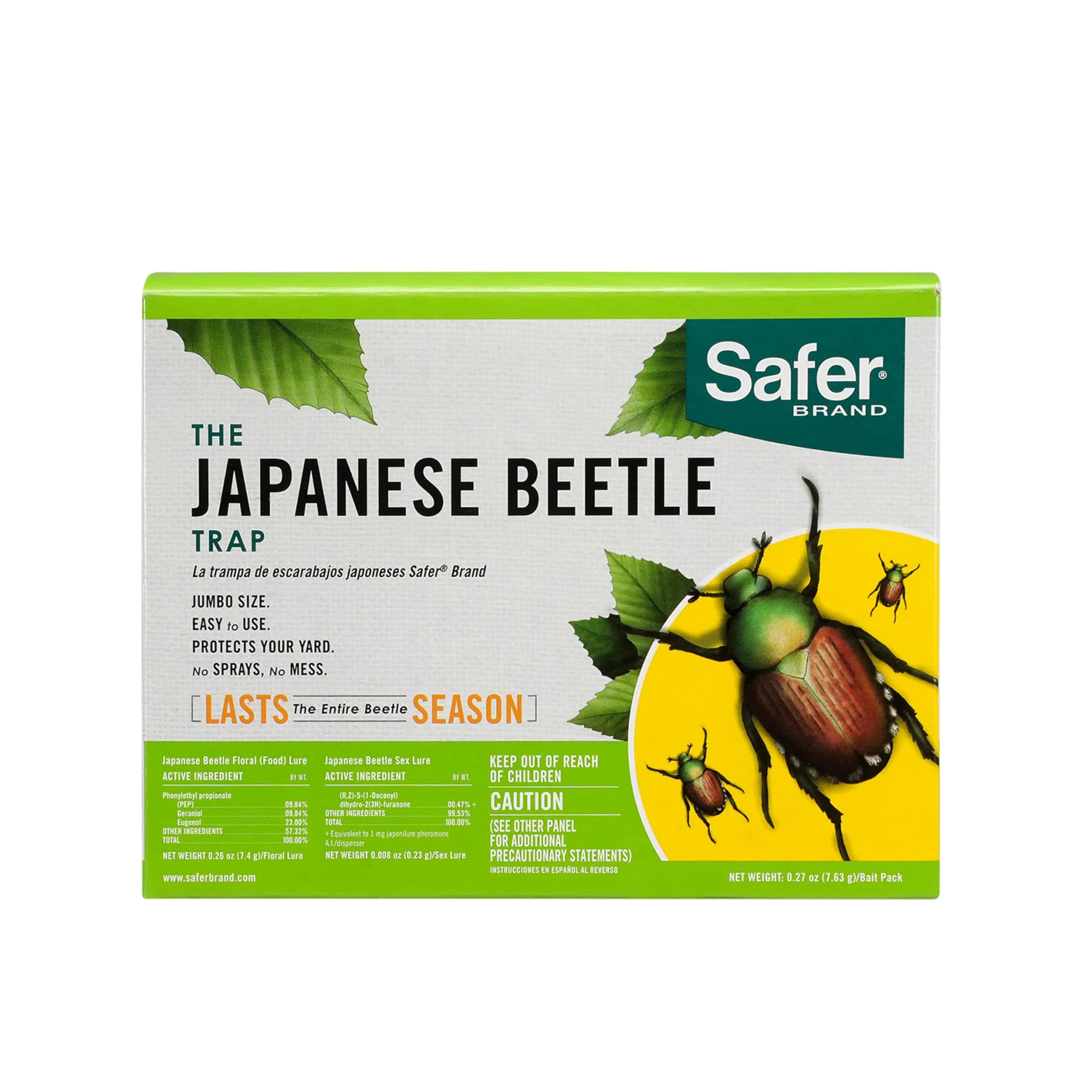 Safer Brand Japanese Beetle Trap with Attractant - 70102 | Outdoor Pest Control Device for Japanese Beetles — Green