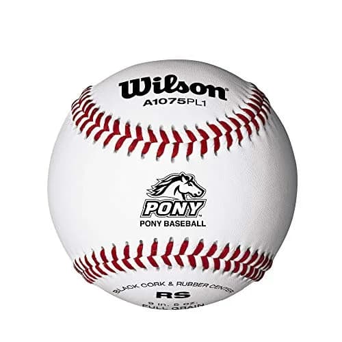 Wilson Pony Baseball Dozen | Youth Grade C/D Leather & Raised Seams for Control thumbnail 1