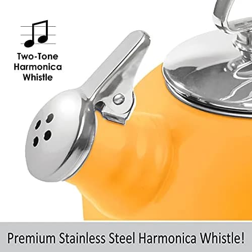 Chantal Classic Teakettle 1.8 QT Enamel Steel Harmonica Whistle Rapid Boil thumbnail 8