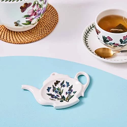 Portmeirion Botanic Garden 5.5" Spoon Rest - Teapot-Shaped Earthenware with Floral Motifs - Dishwasher Safe, Non-Toxic, Made in England thumbnail 2