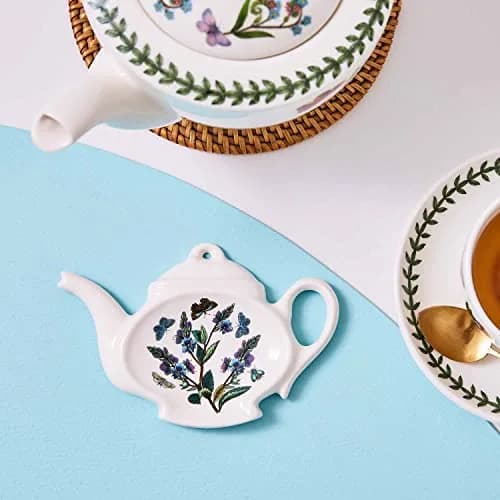 Portmeirion Botanic Garden 5.5" Spoon Rest - Teapot-Shaped Earthenware with Floral Motifs - Dishwasher Safe, Non-Toxic, Made in England thumbnail 3