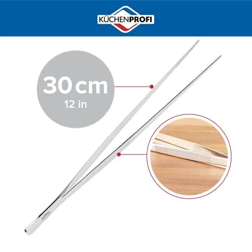 Küchenprofi 12-Inch Stainless Steel Tweezer Tongs | Professional Kitchen Utensil thumbnail 2