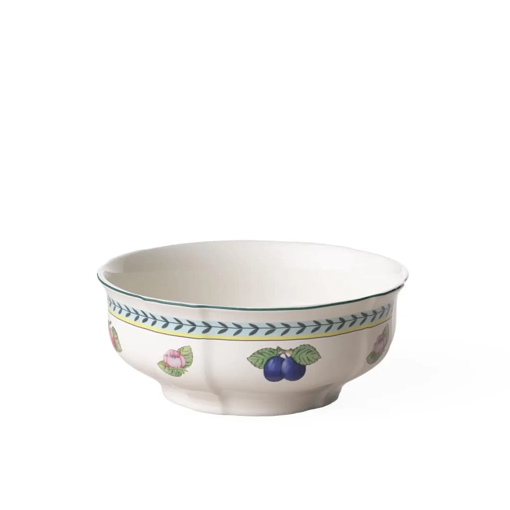 Villeroy & Boch French Garden Fleurence Round Vegetable Bowl 8.25 in | Premium Porcelain, White/Multicolored — White/Multicolored