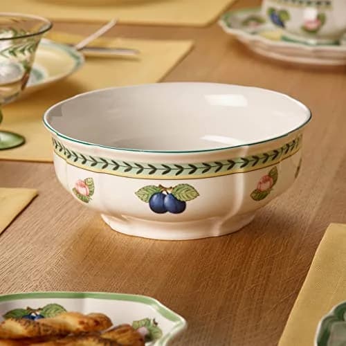 Villeroy & Boch French Garden Fleurence Round Vegetable Bowl 8.25 in | Premium Porcelain, White/Multicolored thumbnail 2