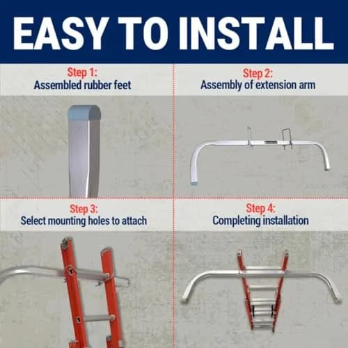 Louisville Ladder Aluminum Stabilizer for Extension Ladders | Heavy-Duty Wall Support thumbnail 4