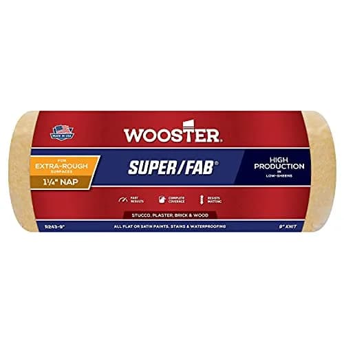Wooster Super/Fab Roller Cover 1-1/4-Inch Nap, 9-Inch (23cm) | Professional Quality for Flat & Satin Paints thumbnail 1
