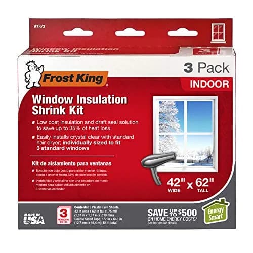 Frost King V73/3H Shrink Window Kit 42 x 62 in | Indoor Weatherproofing Solution thumbnail 1
