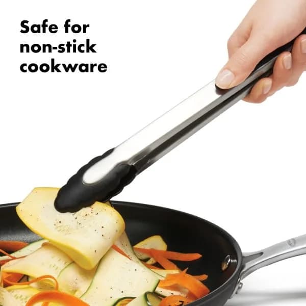 OXO Good Grips 12-Inch Tongs With Nylon Heads & Stainless Steel Body | Locks Closed For Compact Storage thumbnail 4