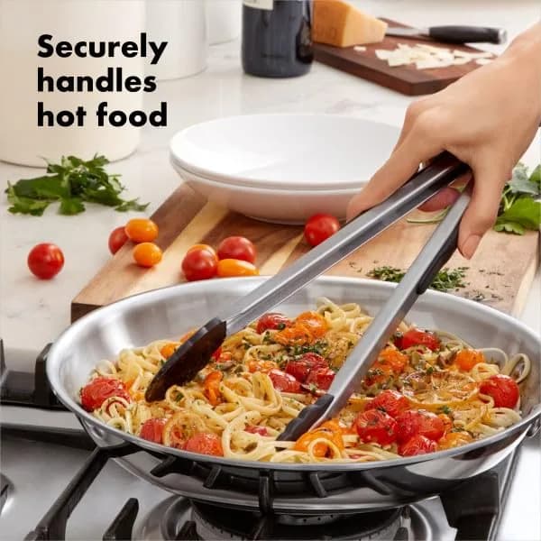 OXO Good Grips 12-Inch Tongs With Nylon Heads & Stainless Steel Body | Locks Closed For Compact Storage thumbnail 5