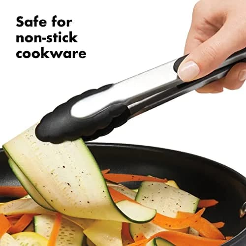 OXO Good Grips 9-Inch Locking Tongs with Nylon Heads | High-Heat Resistant, Non-Stick Safe, Dishwasher Safe thumbnail 3
