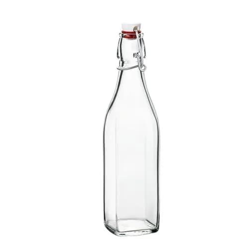 Bormioli Rocco Square Swing Bottle 33.75 Ounce | Leak Proof Glass Bottle for Oils & Vinegars thumbnail 1