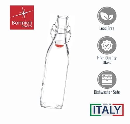 Bormioli Rocco Square Swing Bottle 33.75 Ounce | Leak Proof Glass Bottle for Oils & Vinegars thumbnail 6