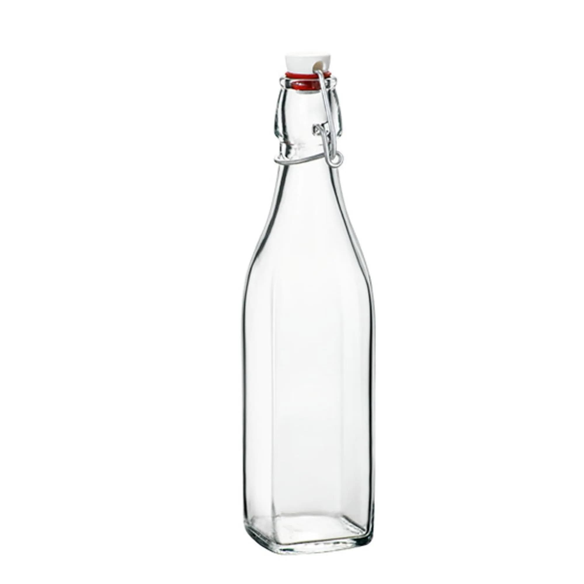 Bormioli Rocco Square Swing Bottle 33.75 Ounce | Leak Proof Glass Bottle for Oils & Vinegars - main product image