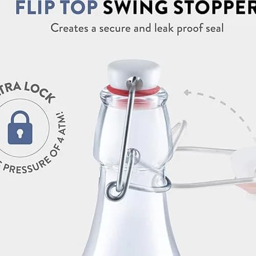 Bormioli Rocco Square Swing Bottle 33.75 Ounce | Leak Proof Glass Bottle for Oils & Vinegars thumbnail 3