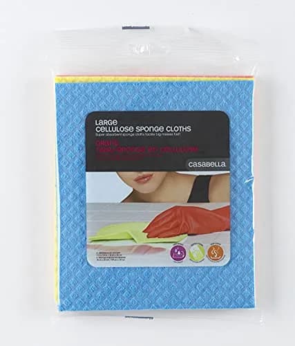 Casabella Cellulose Sponge Cloths Set of 3 | All-Purpose Reusable Cleaning Wipes, 8 x 7-Inch thumbnail 3