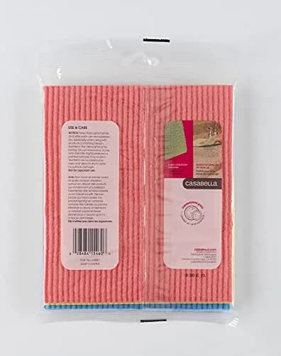 Casabella Cellulose Sponge Cloths Set of 3 | All-Purpose Reusable Cleaning Wipes, 8 x 7-Inch thumbnail 4
