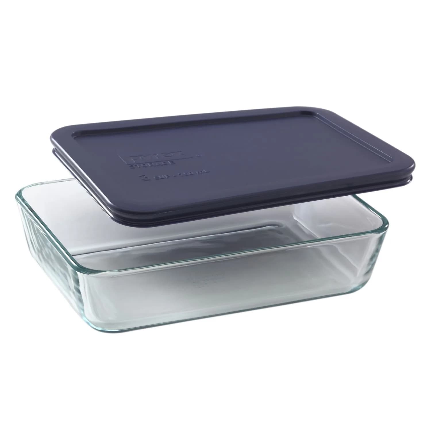 Pyrex Simply Store 3-Cup Rectangular Glass Food Storage Container with Lid | Oven Safe, Microwave Safe, Dishwasher Safe - main product image