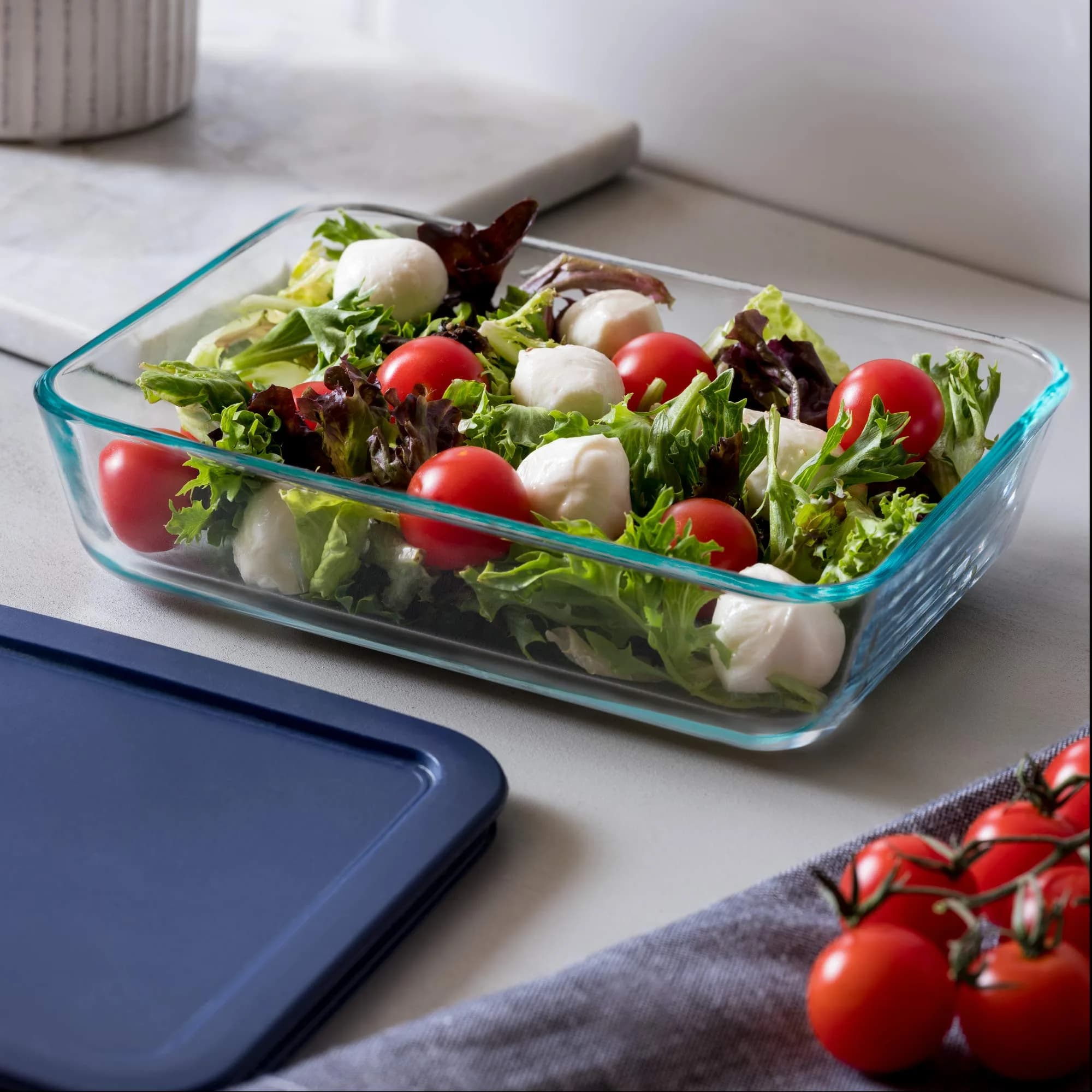 Pyrex Simply Store 3-Cup Rectangular Glass Food Storage Container with Lid | Oven Safe, Microwave Safe, Dishwasher Safe - view 2