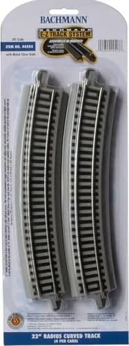 Bachmann Trains 22" Radius Curved Track 4PK NS Rail with Roadbed HO Scale | Snap-Fit E-Z Track System thumbnail 5