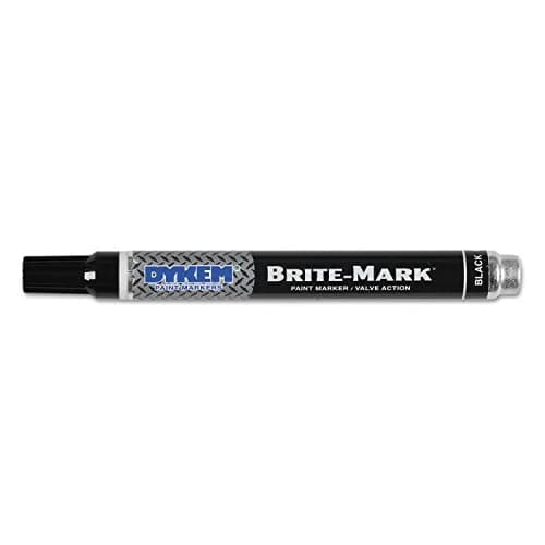 Dykem Brite-Mark Regular Line Paint Marker, Black, Medium Tip | Permanent Oil-Based for Multi-Surface Use thumbnail 1