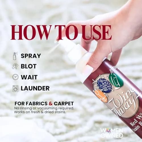 Wine Away Red Wine Stain Remover 355ml (12 Fl Oz) | Proven Effectiveness for All Fabric Stains thumbnail 4