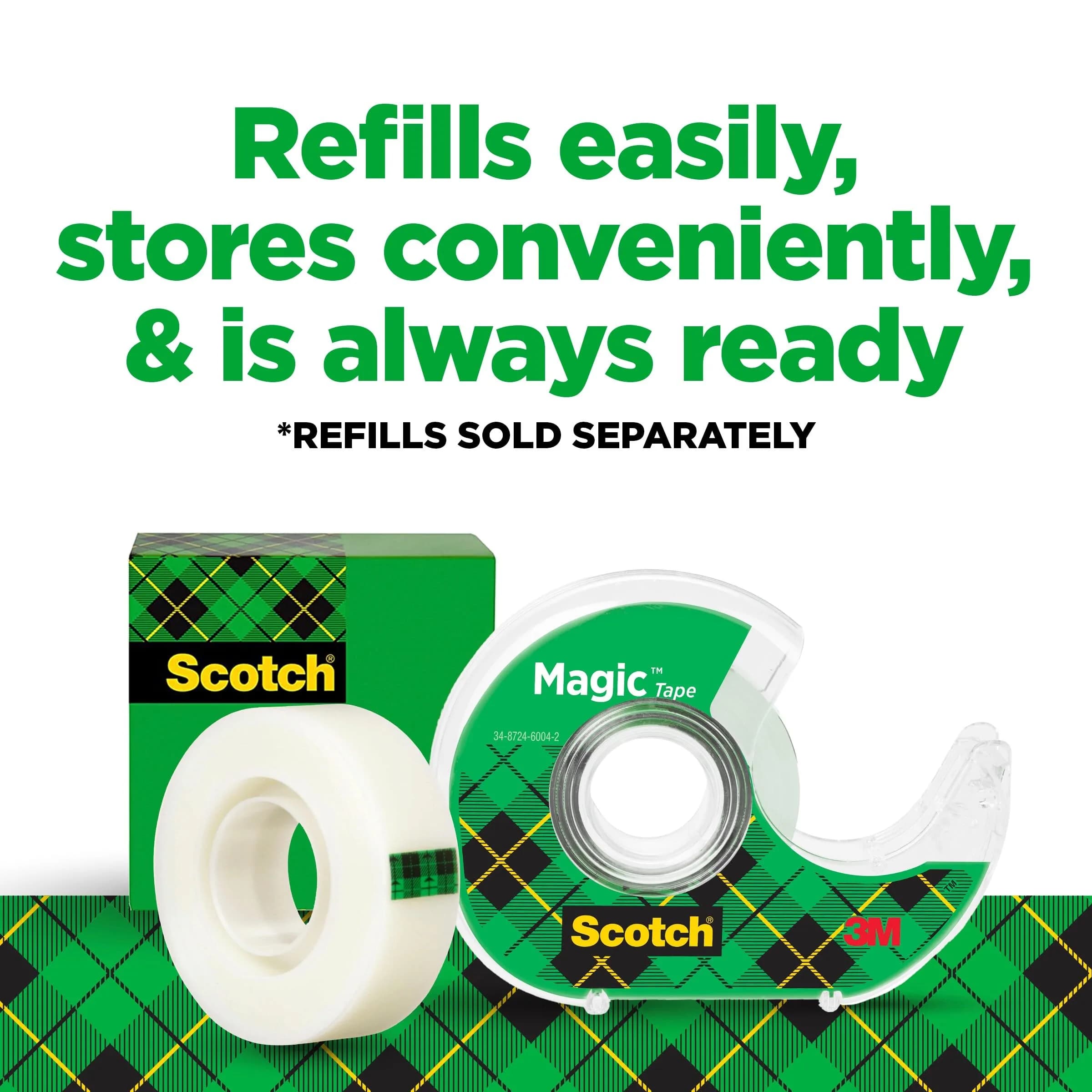 Scotch Magic Tape 6 Rolls with Dispensers | Invisible & Permanent Paper Mending - view 7