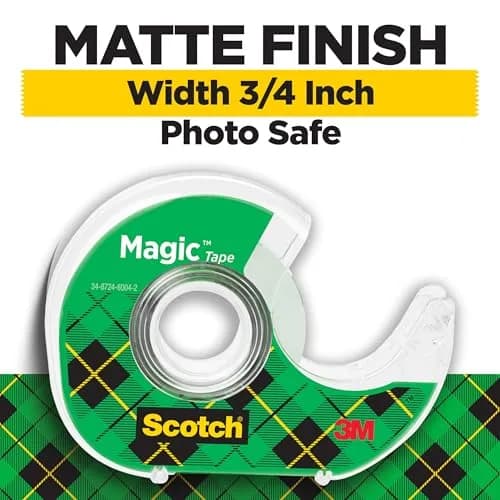 Scotch Magic Tape 6 Rolls with Dispensers | Invisible & Permanent Paper Mending thumbnail 2