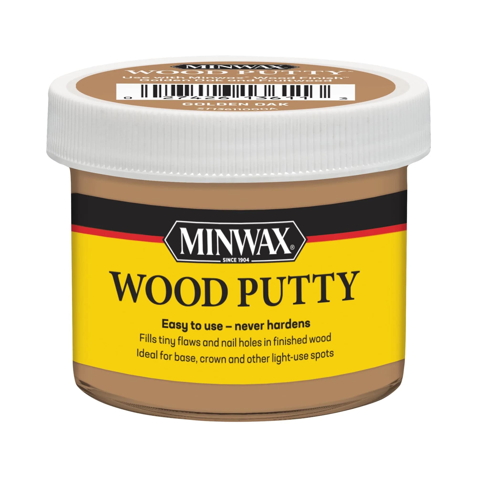 Minwax Wood Putty Golden Oak 106 g (3.75 oz) | Repairs Scratches & Gouges