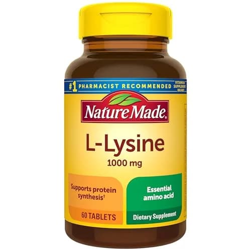 Nature Made L-Lysine 1000 mg Tablets 60 Count | Essential Amino Acid for Protein Synthesis thumbnail 1