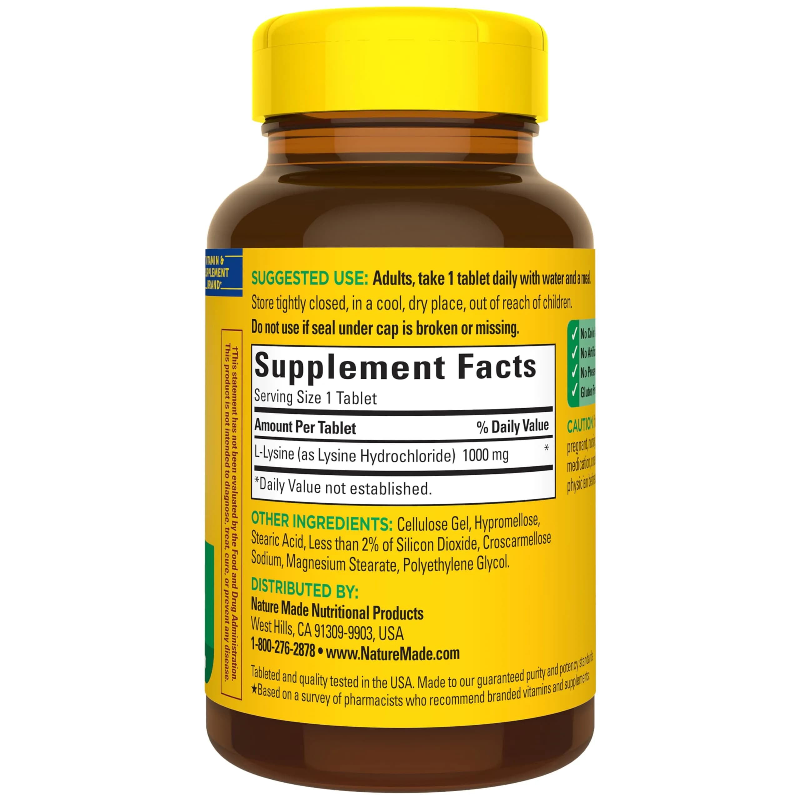 Nature Made L-Lysine 1000 mg Tablets 60 Count | Essential Amino Acid for Protein Synthesis - view 7