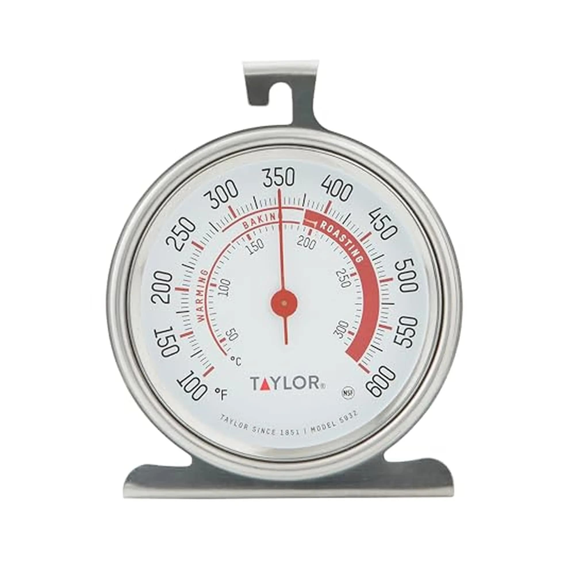 Taylor Large Dial Oven Thermometer, Silver 100-600°F (40-315°C) | NSF Certified for Kitchen Use - main product image