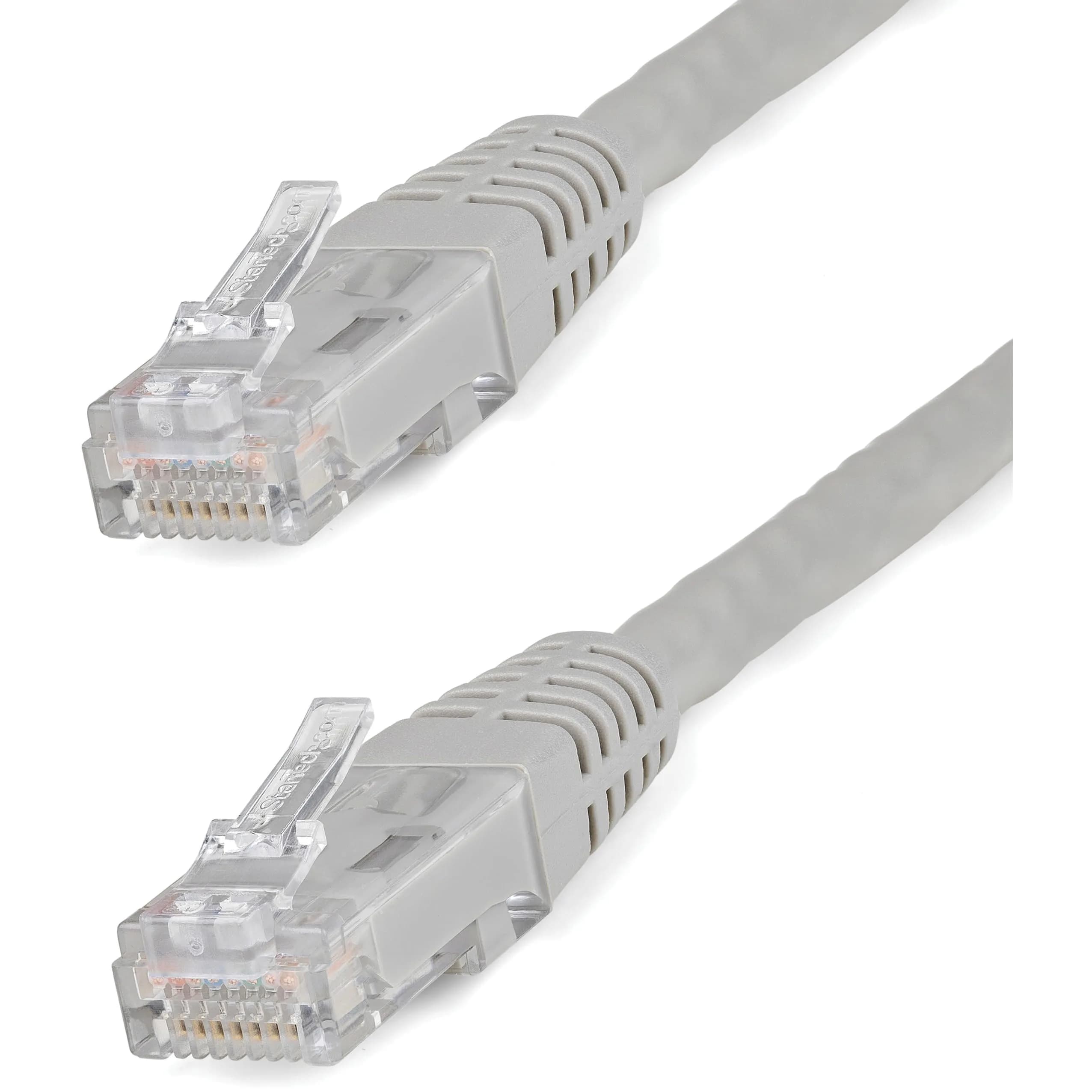 StarTech.com 25ft Cat 6 Ethernet Cable | 250MHz UTP Network Patch Cord with Strain Relief — Gray