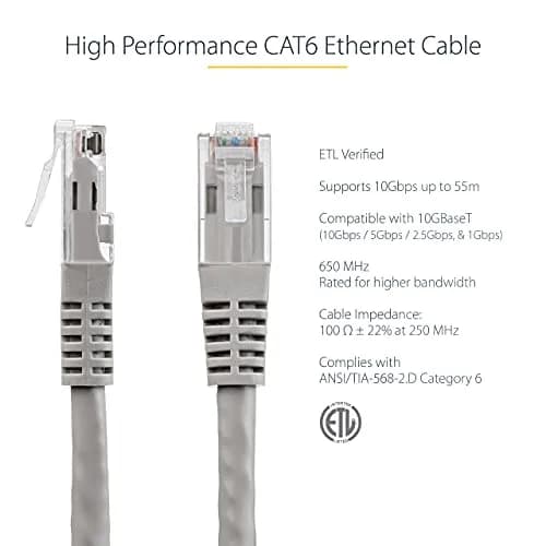 StarTech.com 25ft Cat 6 Ethernet Cable | 250MHz UTP Network Patch Cord with Strain Relief thumbnail 2