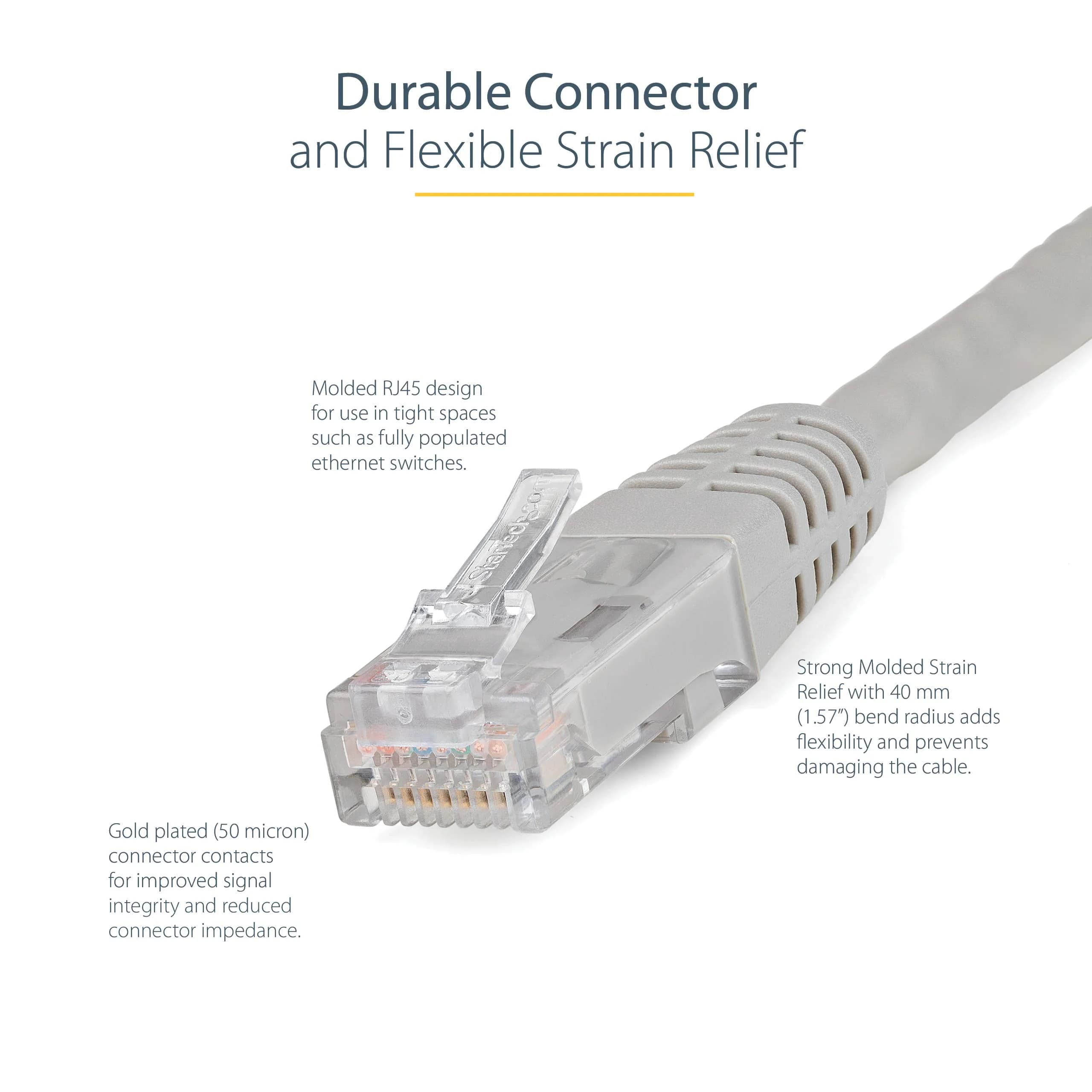 StarTech.com 25ft Cat 6 Ethernet Cable | 250MHz UTP Network Patch Cord with Strain Relief - view 3