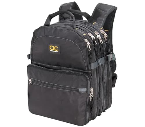 Custom Leathercraft 75-Pocket Tool Backpack | Heavy Duty, Ballistic Polyester, 75 Pockets, Padded Shoulder Straps thumbnail 1