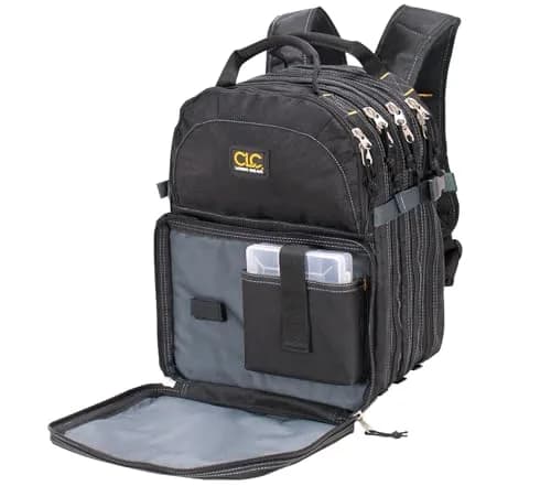 Custom Leathercraft 75-Pocket Tool Backpack | Heavy Duty, Ballistic Polyester, 75 Pockets, Padded Shoulder Straps thumbnail 5